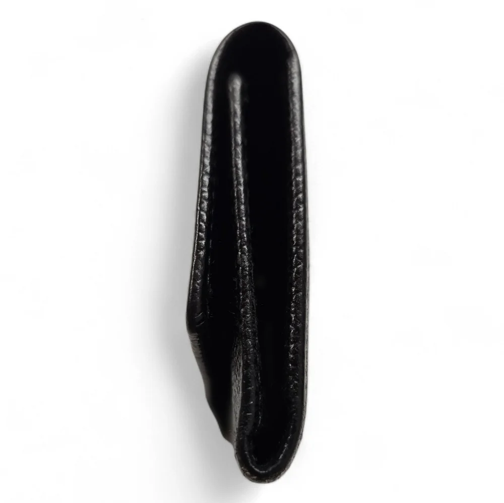 BVLGARI Leather Keyholder Wallet In Black Leather And Silver